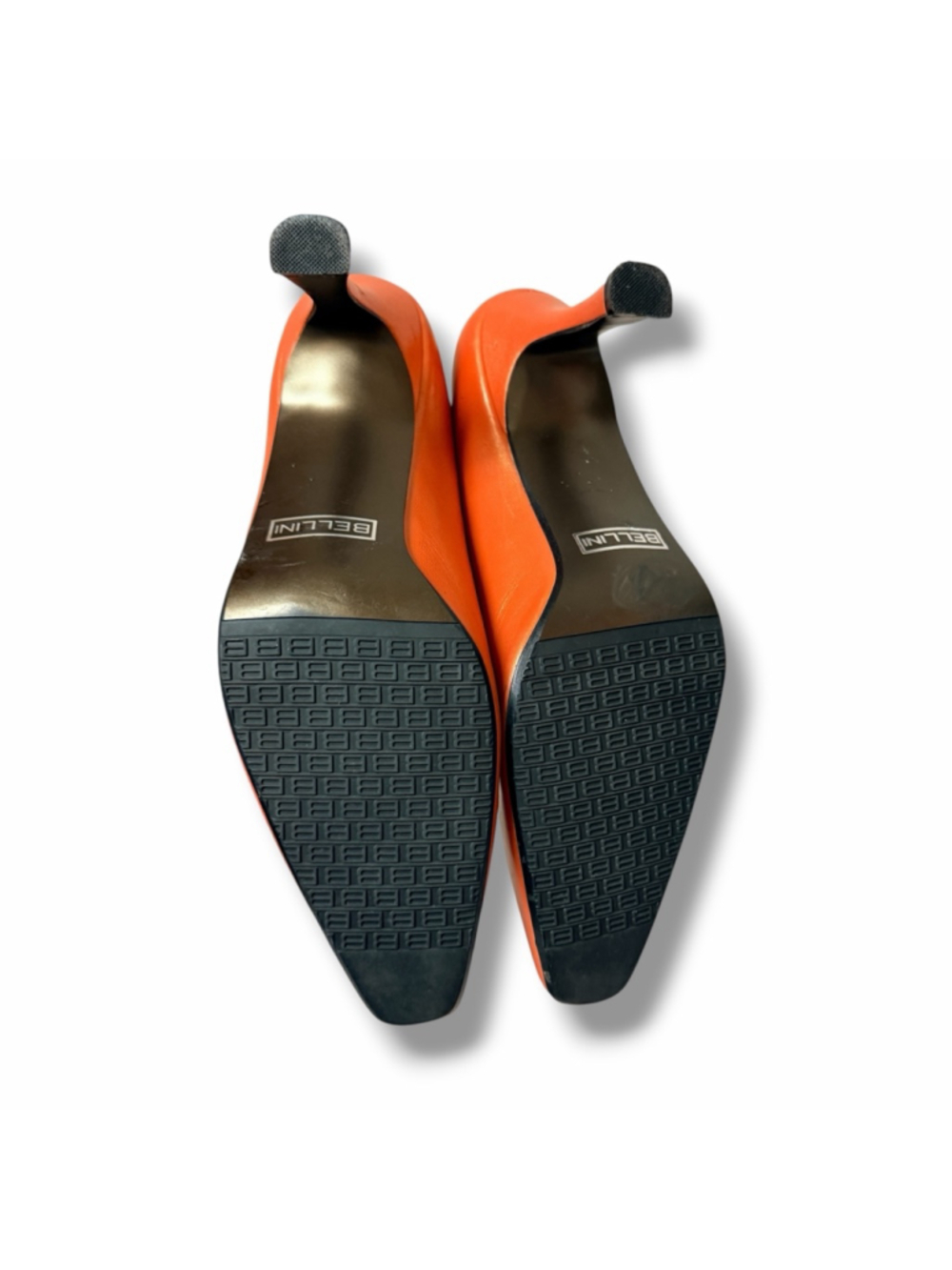 Bellini Orange Leather Kitten Heel Pumps Women’s Size 10M Pointed Toe Slip On - Picture 4 of 16